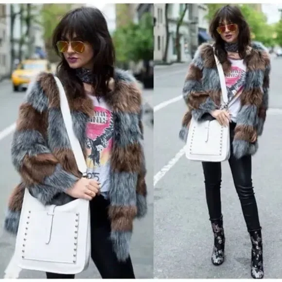 Rebecca Minkoff 2016 White Pebbled Leather Feed Bag Crossbody with Silver Studs - Picture 14 of 15